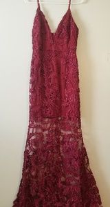 Burgundy lace dress